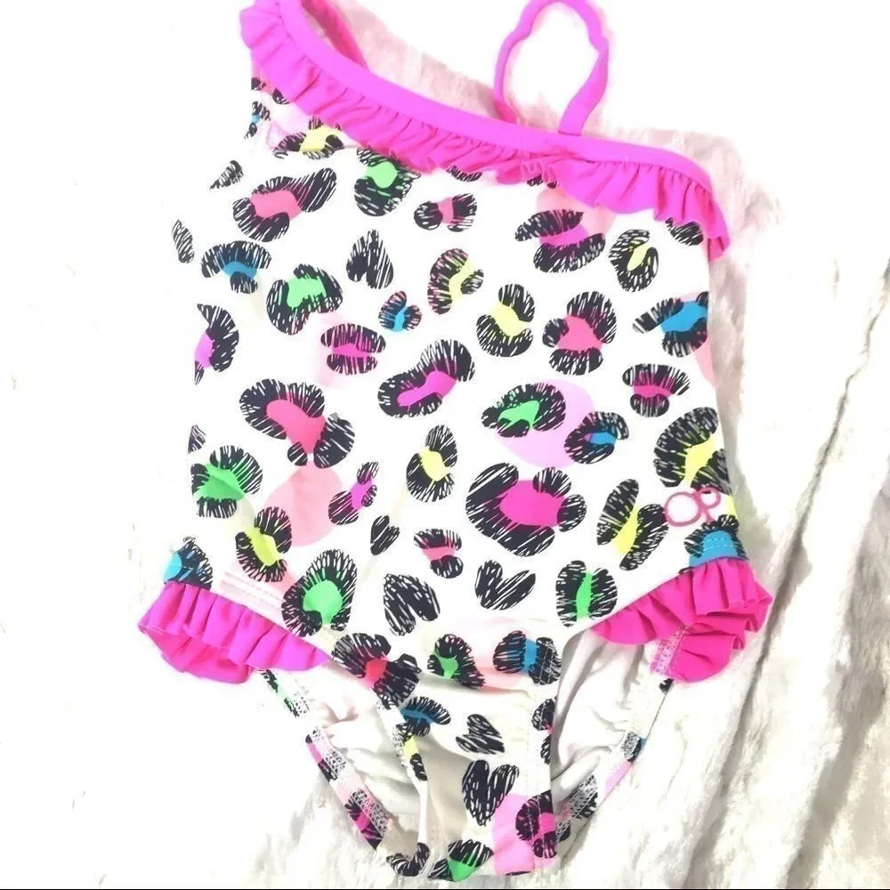 Op ocean pacific colorful leopard print swimsuit